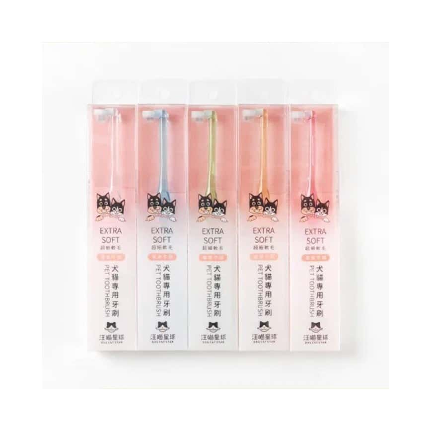 汪喵星球 DogCatStar 犬貓專用牙刷 細軟毛 單束平頭款 單支裝 (顏色隨機) (GC807) (圖片2)