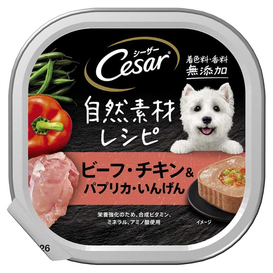 Cesar西莎 鋁罐狗罐頭 自然素材 澳洲牛肉與蔬菜 (紅甜椒+四季豆) 85g (10252562) (圖片2)