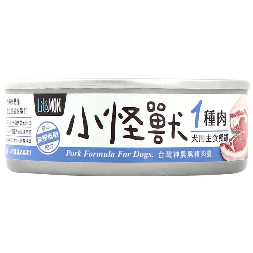 怪獸部落 1&2種肉狗主食罐 狗主食罐 純黑豬肉 80g (A018) (圖片2)