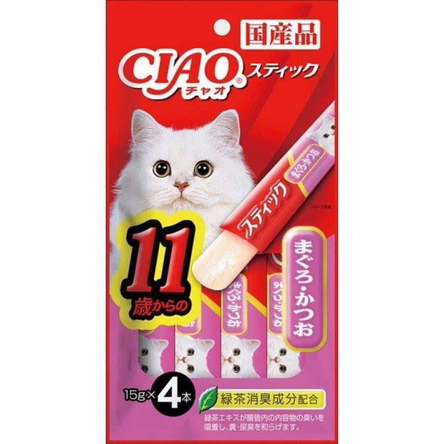 CIAO 貓零食 日本啫喱果凍棒 11歳まぐろ・かつお 金槍魚鰹魚味 11歲食用 60g (桃紅令) (4SC-84/TSC-125) (圖片2)