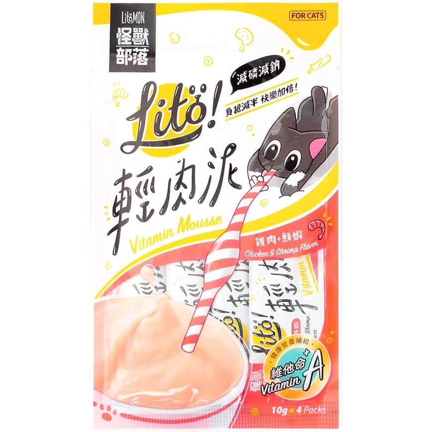 怪獸部落 貓狗零食 Litö ! 輕肉泥 雞肉+鮮蝦 維他命A添加 10gx4 (一包4條) (C345) (圖片2)