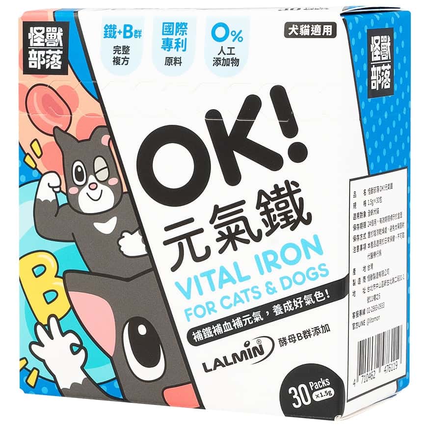 怪獸部落 益生菌 貓狗保健品 OK!元氣鐵 1.5g x 30包 (E611) (圖片2)
