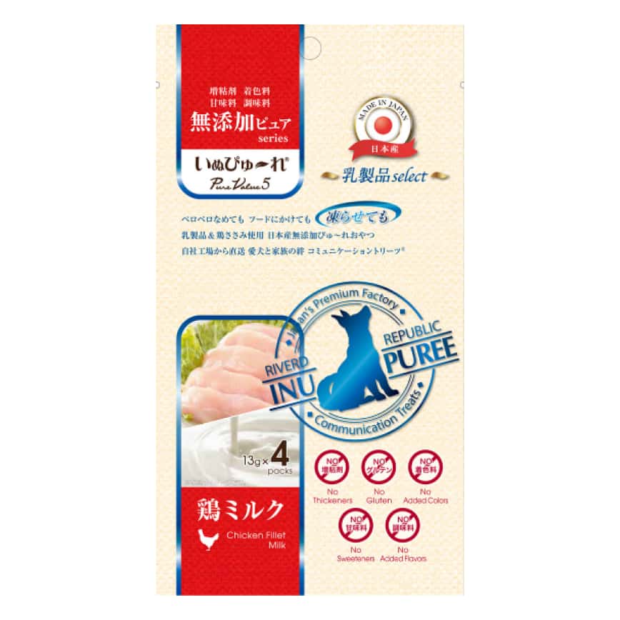 Riverd Republic PureValue5 犬用乳製品特選肉泥小食 雞肉牛奶 13gx4本 (DTDJFA0127111) (圖片2)