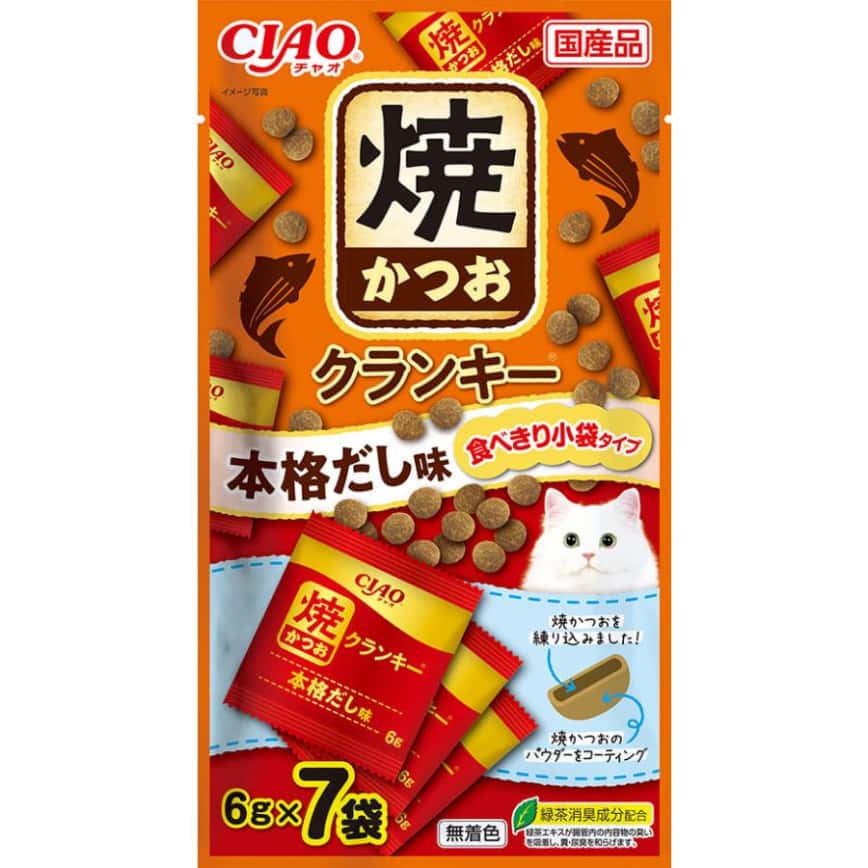 CIAO 貓零食 日本Crunky 燒鰹魚夾心脆餅 高湯味 6g 7袋入 (P-216) (圖片2)