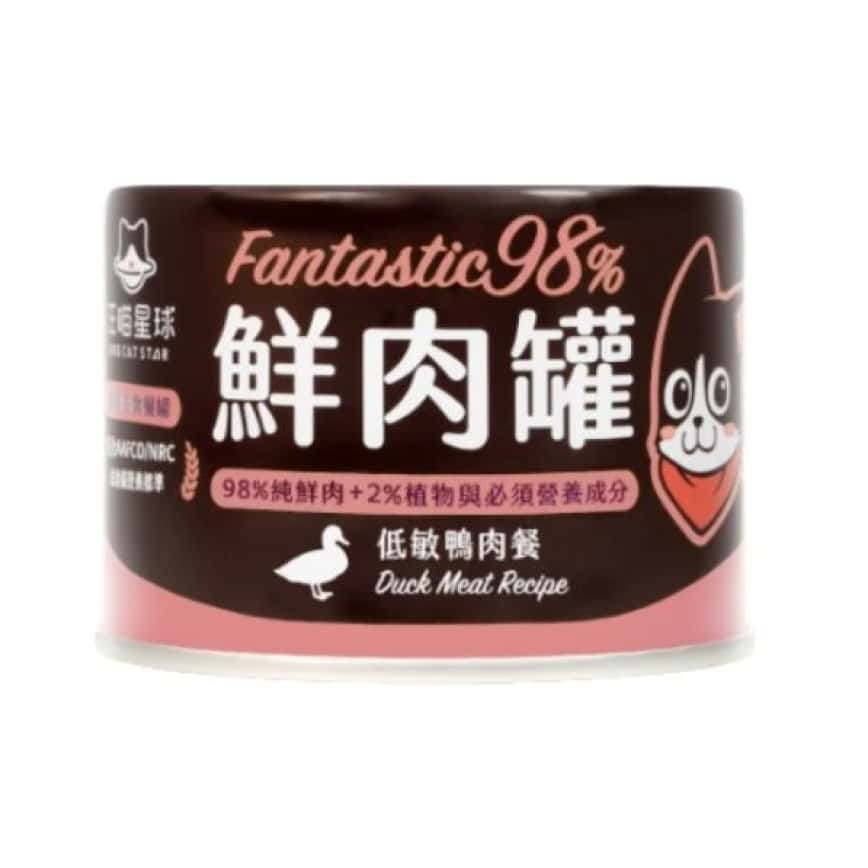 汪喵星球 貓罐頭 DogCatStar 貓用98% 鮮肉無膠主食罐 低敏鴨肉 165g (FM126) (圖片2)
