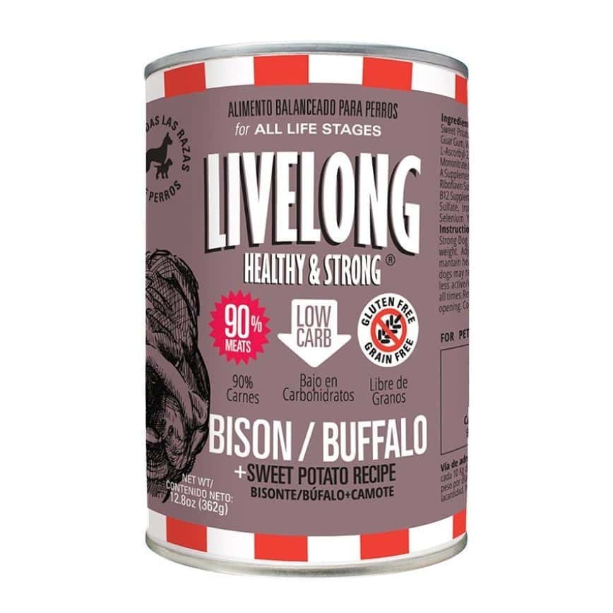 LIVELONG 狗罐頭 無穀物野牛+水牛+甜薯 362g (14502) (圖片2)