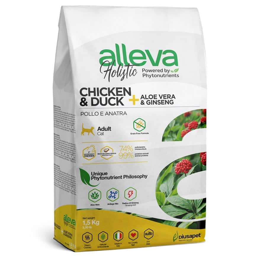 alleva 草本呵護完整配方貓乾糧 成貓 雞鴨 1.5kg (P00129) (圖片2)