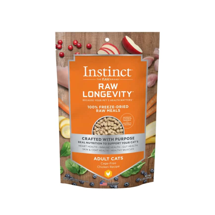 Instinct 貓糧 本能 貓糧 無穀物凍乾長壽成貓生肉主食糧 走地雞肉 9.5oz (621515) (圖片2)