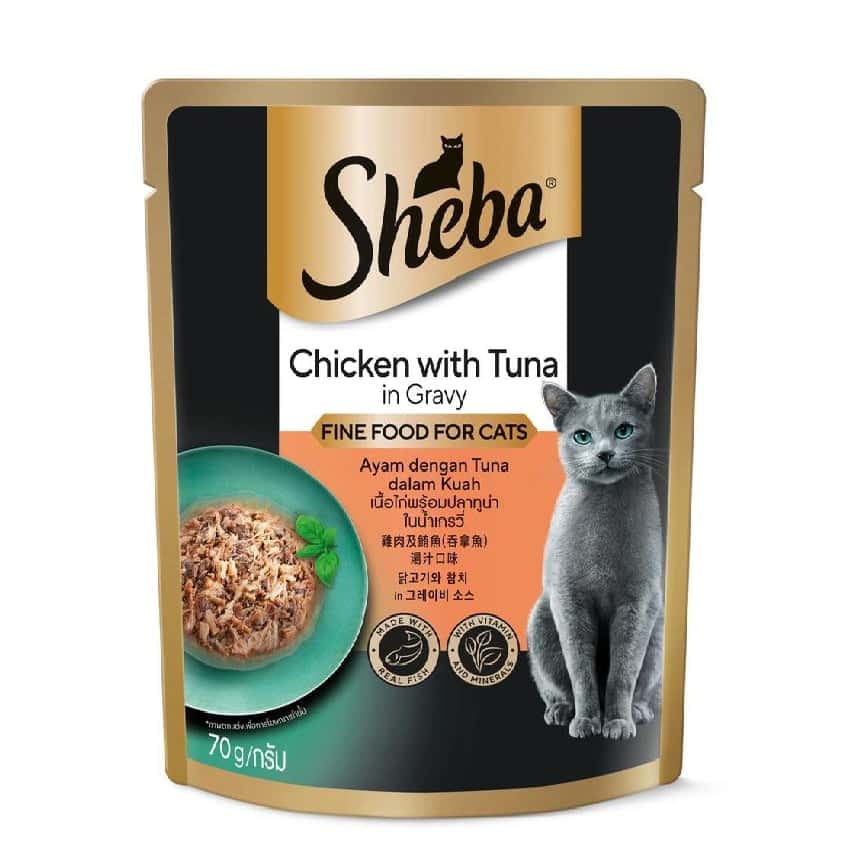 Sheba 袋裝貓濕糧 吞拿魚及雞肉 70g ( 10403055 ) (新舊包裝隨機出貨) (圖片2)