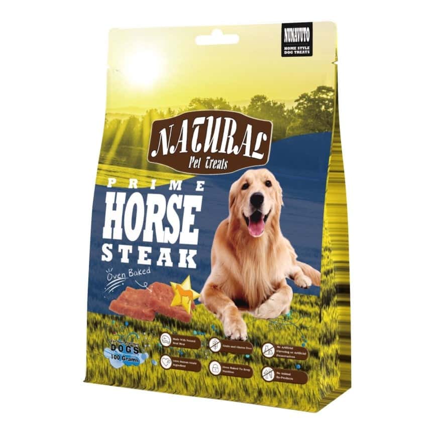 NUNAVUTO 優質烘焙肉乾 狗零食 馬肉塊 (深藍) 100g (NT204486) (圖片2)