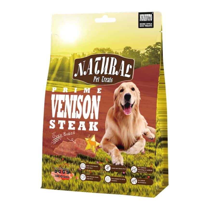 NUNAVUTO 狗零食 優質烘焙肉乾 鹿肉塊 (深紅) 100g (NT204240) (圖片2)