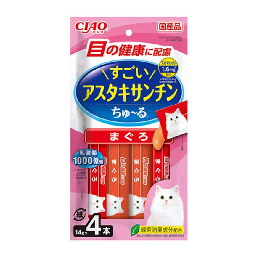 CIAO 肉泥 貓零食 驚人的蝦青素 眼睛健康 14g 4本入 (SC-431) (圖片2)