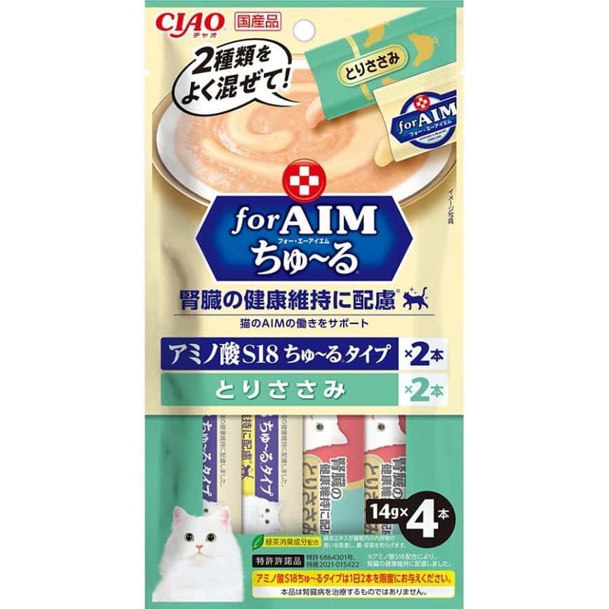 CIAO 肉泥 貓零食 腎臓健康維持 for AIM 雞柳味 14g 4本袋裝 (CA-03) (圖片2)