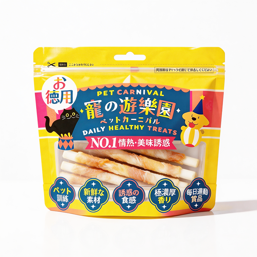 寵之遊樂園 狗零食 雞肉繞牛皮卷 歡樂裝 1包 (圖片2)