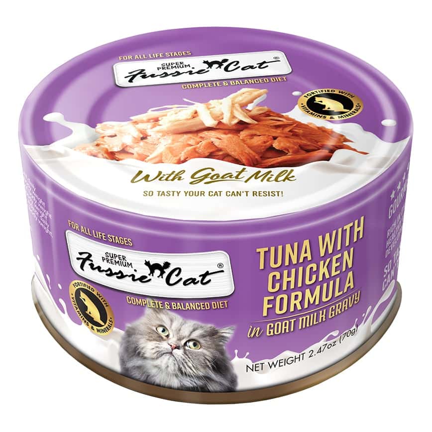 Fussie Cat 貓罐頭 主食罐 極品吞拿魚 + 雞肉 70g Tuna with Chicken Formula in Goat Milk Gravy (FUM-YLC) (圖片2)