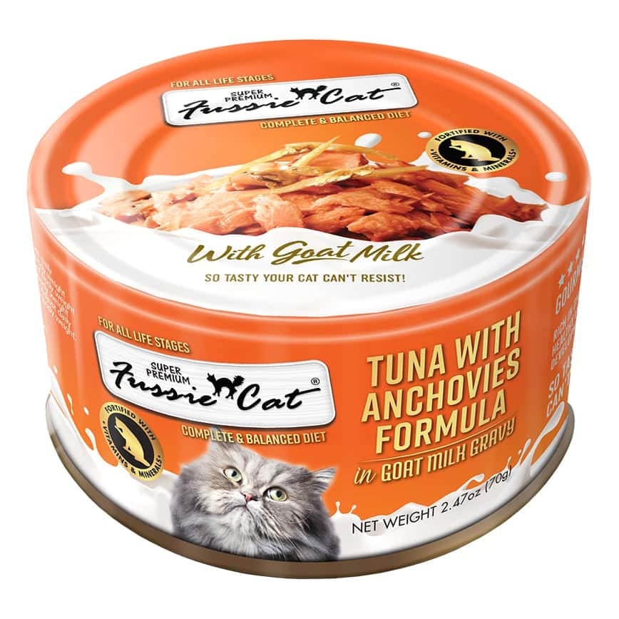 Fussie Cat 貓罐頭 主食罐 極品吞拿魚 + 鯷魚 Tuna with Anchovies Formula in Goat Milk Gravy 70g (FUM-PUC) (圖片2)