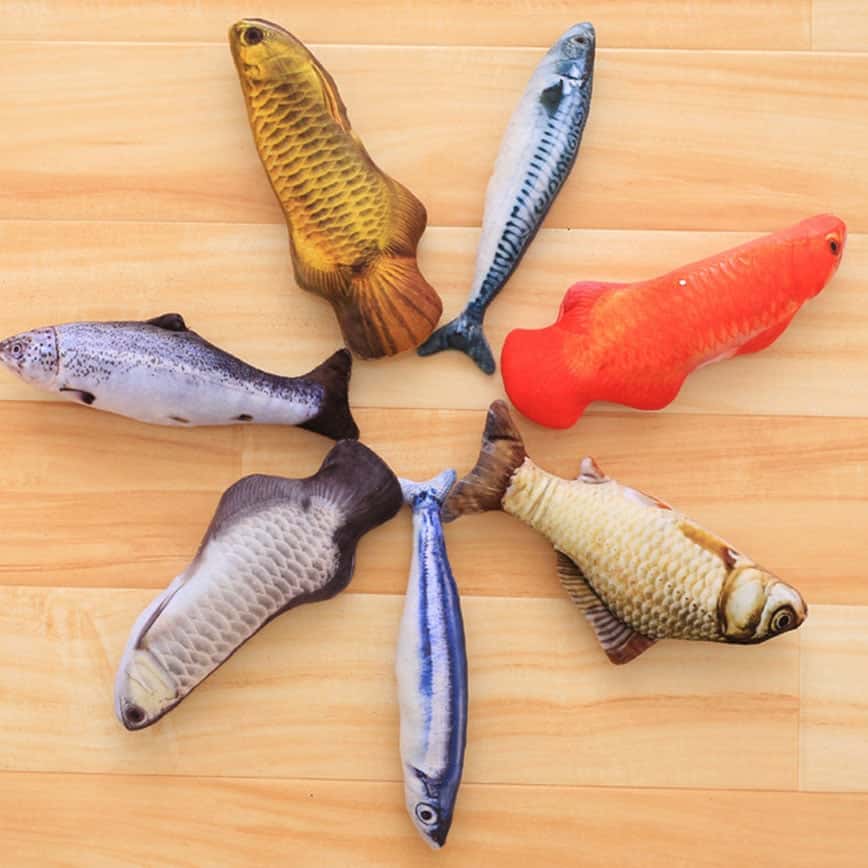 HelloDOG 玩具嚴選 毛絨仿真魚 貓薄荷抱枕 款式隨機 1條 (圖片2)