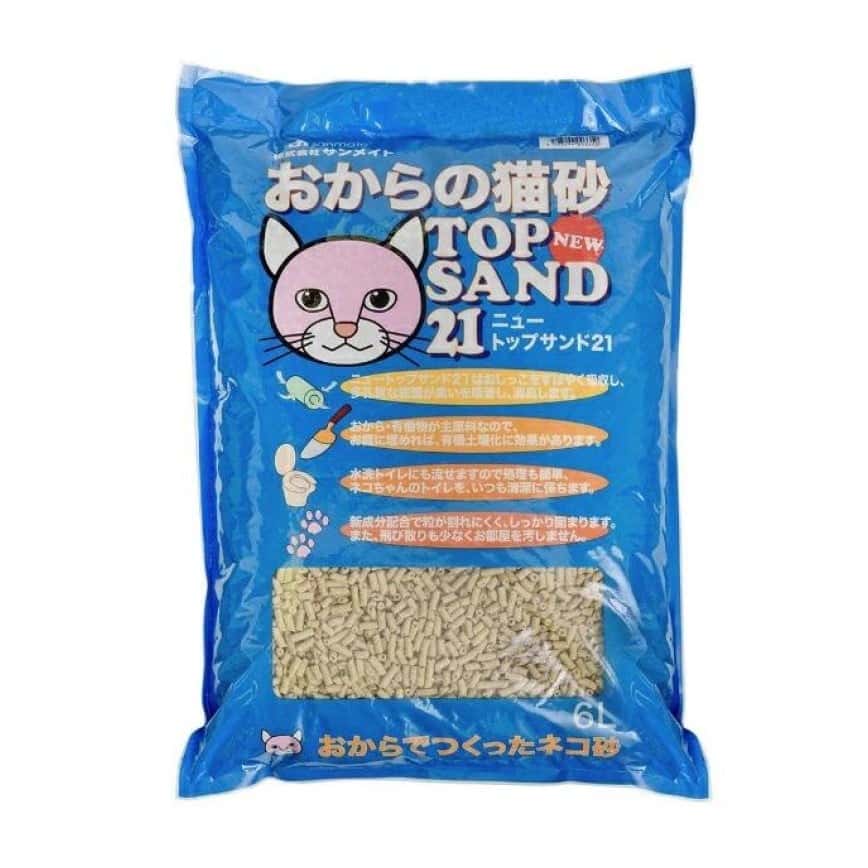 日本SANMATE Top Sand 21有機單通 豆腐貓砂 6L (淺藍) (圖片2)