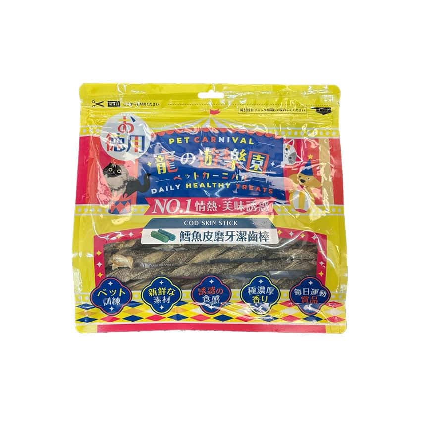 寵之遊樂園 狗零食 訓犬小食 鱈魚皮磨牙潔齒棒 200g (圖片2)