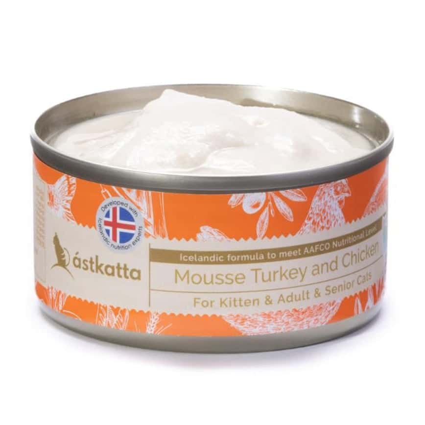 Astkatta 冰島罐 貓罐頭 Mousse系列 火雞肉&雞肉慕絲 80g (P00134) (圖片2)