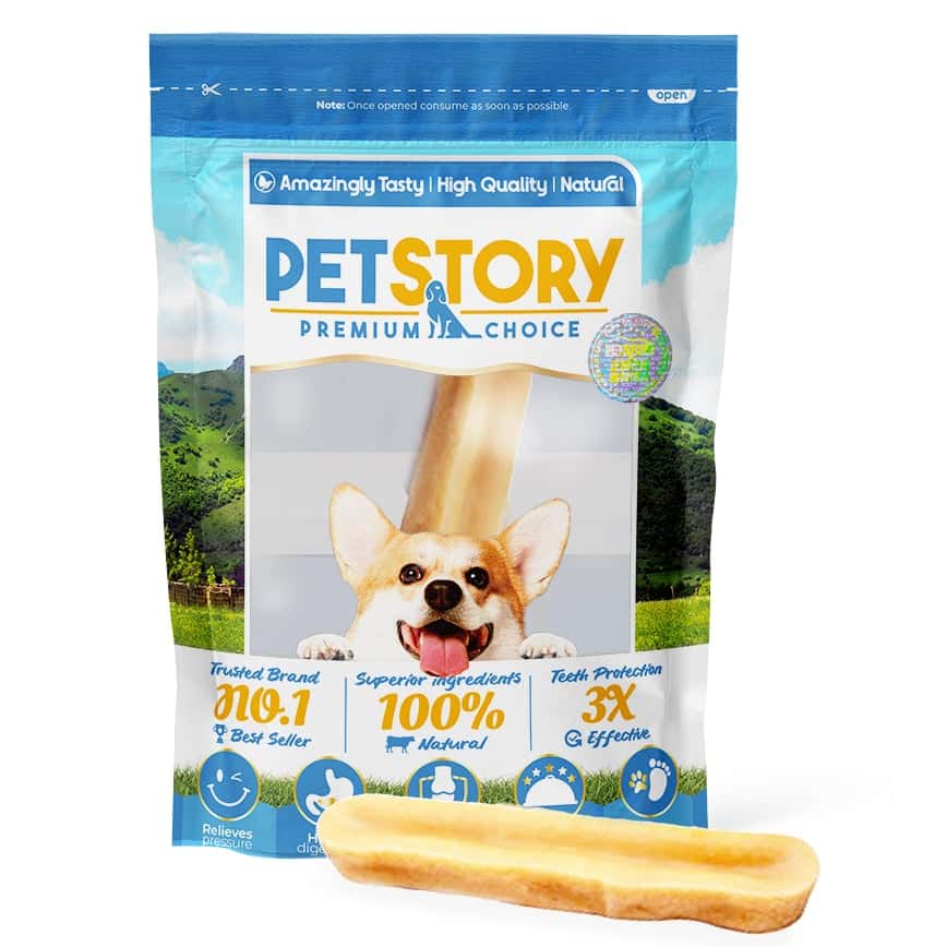 Pet Story 零食嚴選 狗零食 天然喜馬拉雅山 芝士骨 牛奶潔齒棒 1支 中號 90g (圖片2)