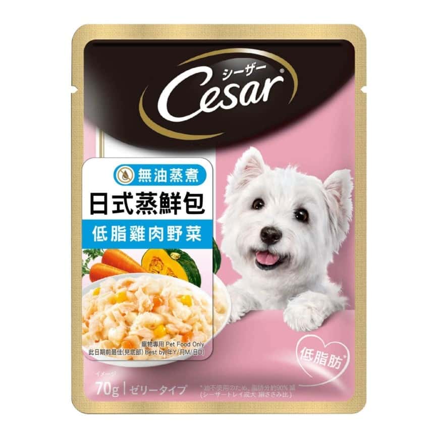 Cesar西莎 狗濕糧 蒸鮮包 低脂雞肉+蔬菜 70g (10243524) (圖片2)