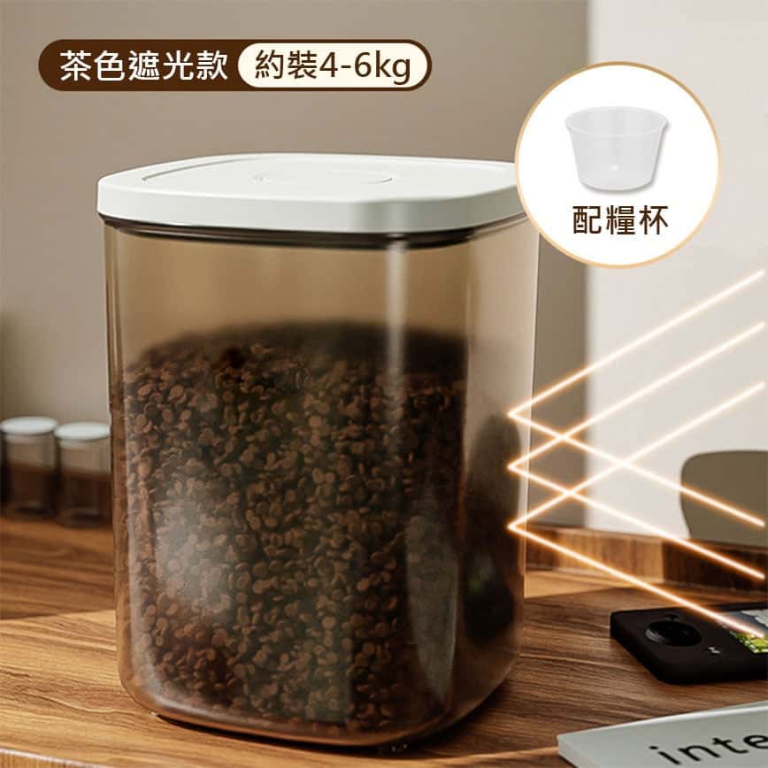 真空寵物糧桶 貓糧狗糧 防潮大容量 方桶 約4-6kg (圖片2)