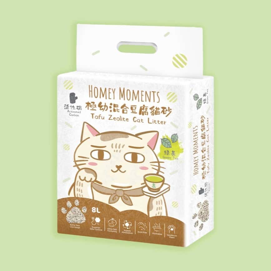 Homey Moments 綠茶活性碳極幼混合 豆腐貓砂 8L (TAHMNW08003GZ) (圖片2)