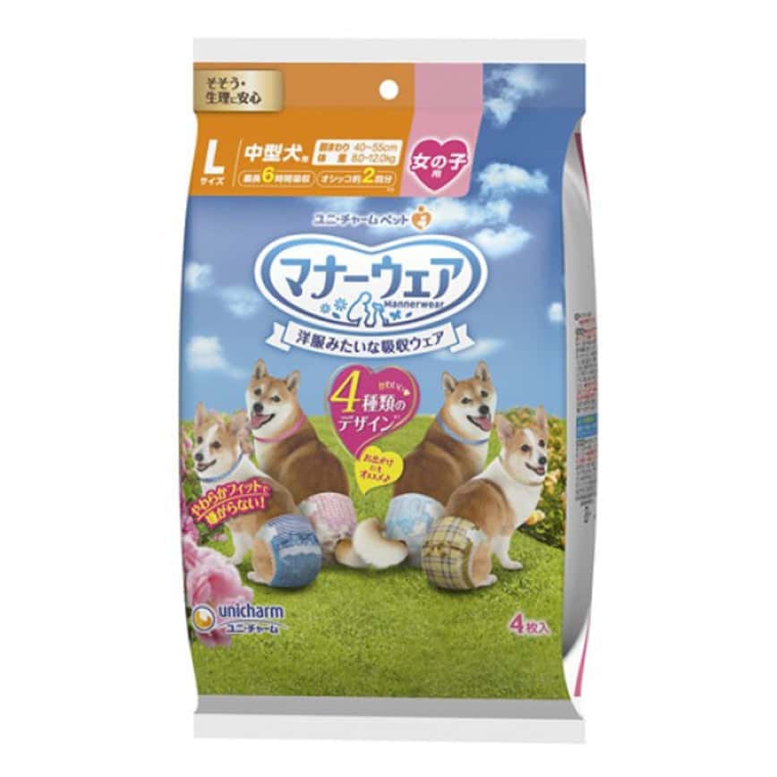 Unicharm ⺟⽝⽤禮儀褲-L-碼 8-12kg 40-55cm 4片 (ucj2L1) (圖片2)