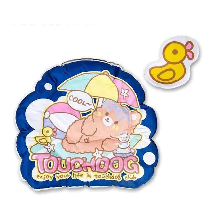 TOUCHCAT 造型冰涼墊+冰枕 藍色熊仔 73 x 63 cm/冰枕 23 x 23cm (TDBE0190A) (圖片2)