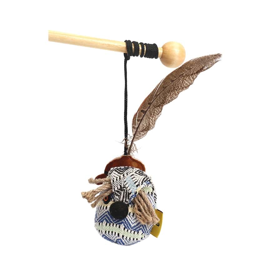 PETSVILLE 長羽毛磁鐵老鼠貓薄荷逗貓棒 (P2020107A) (圖片2)