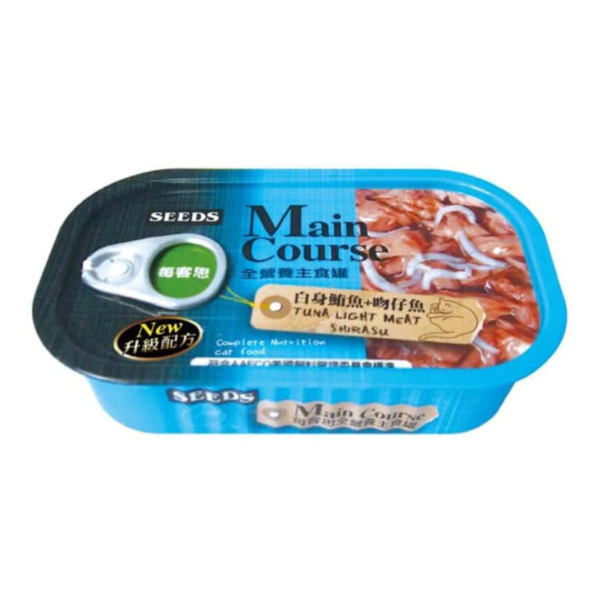 SEEDS 貓罐頭 Main Course全營養主⻝罐 ⽩身鮪⿂+吻仔⿂ 115g (mc02)  (圖片2)