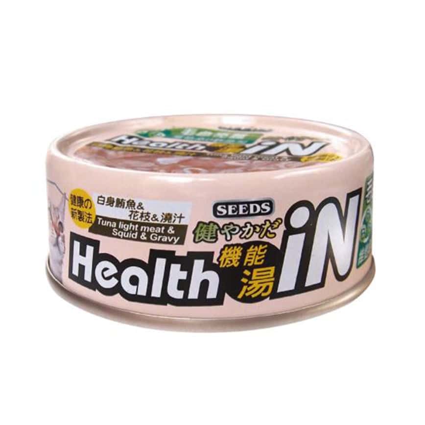 SEEDS 貓罐頭 Health iN機能鮪⿂湯罐 ⽩身鮪⿂+花枝+維他命B群 80g (hi05)  (圖片2)