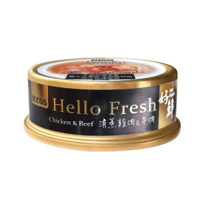 SEEDS 貓罐頭 Hello Fresh好鮮燉湯 清清蒸雞⾁+⽜⾁ 50g (hf05)  (圖片2)