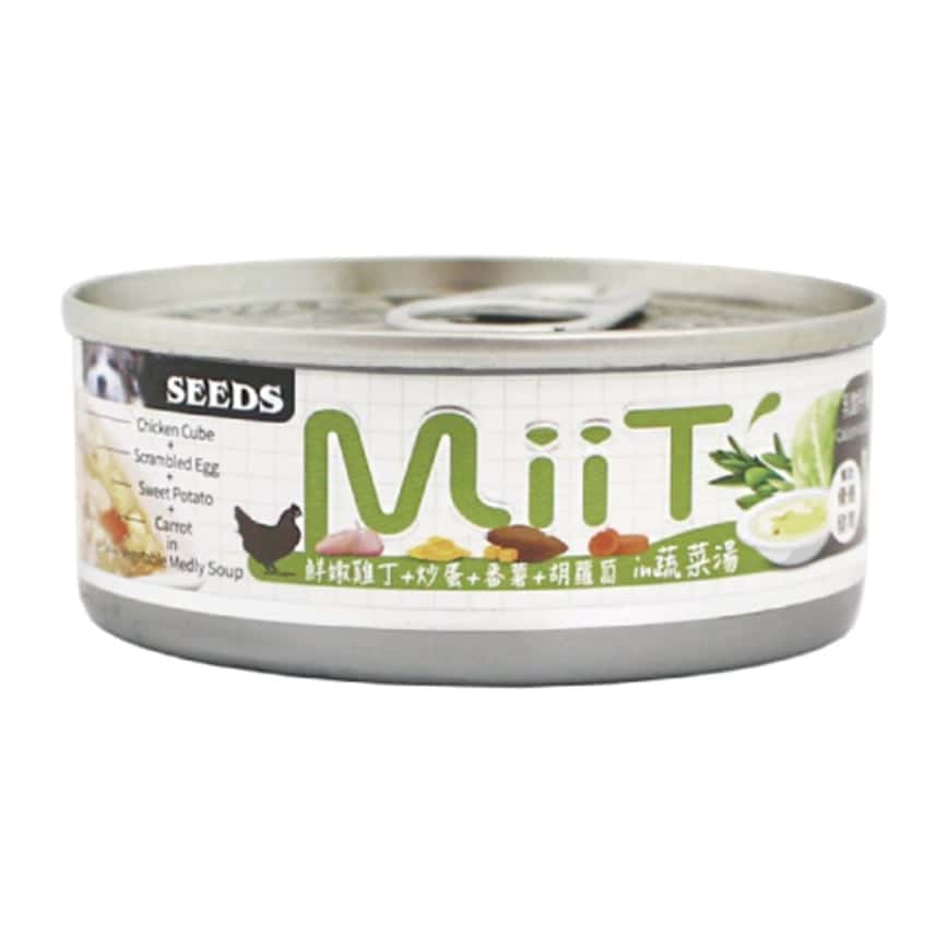 SEEDS 狗罐頭 MiiT雞丁機能湯罐 鮮嫩雞丁蔬菜湯佐炒蛋番薯胡蘿蔔 80g (mt02)  (圖片2)