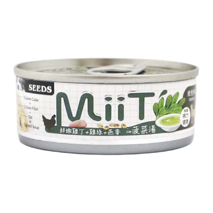 SEEDS 狗罐頭 MiiT雞丁機能湯罐 鮮嫩雞丁菠菜湯佐雞絲燕⿆ 80g (mt04)  (圖片2)