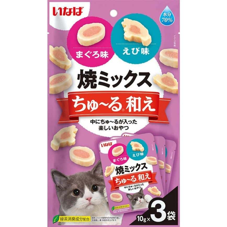 CIAO 貓零食 日本軟心零食粒 金槍魚味和蝦味 10g x 3 袋 (TSC-183) (圖片2)