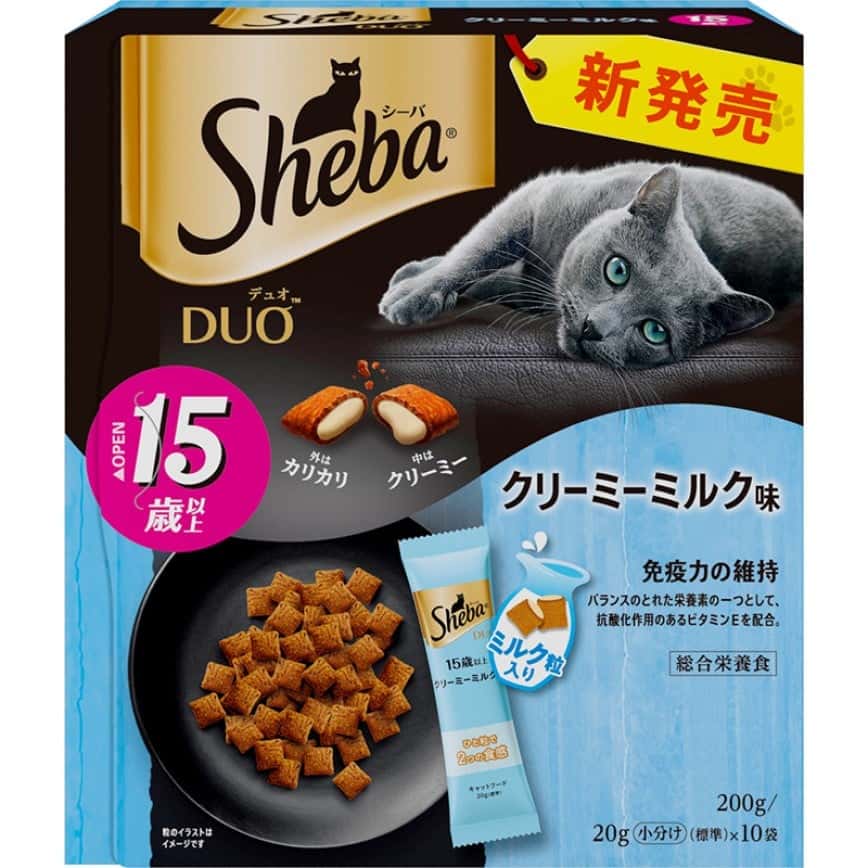 Sheba Duo 貓零食 日本貓貓夾心酥 15歲及以上 奶油牛奶味 20g 10袋入 (圖片2)
