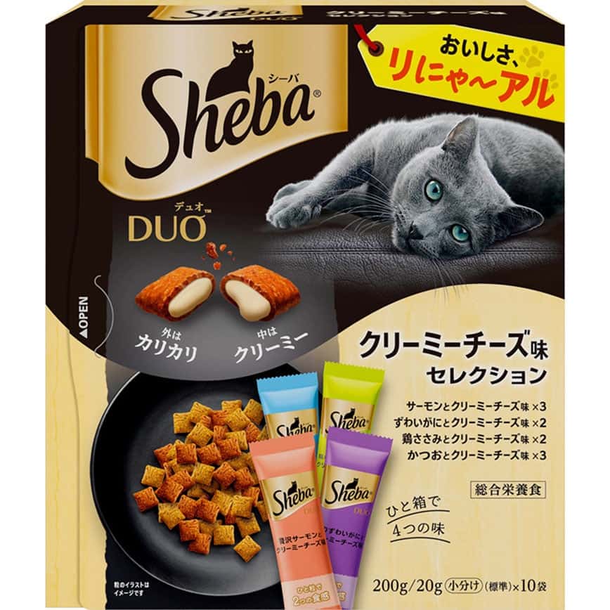Sheba Duo 貓零食 日本貓貓夾心酥 奶油芝士味 20g 10袋入 (圖片2)