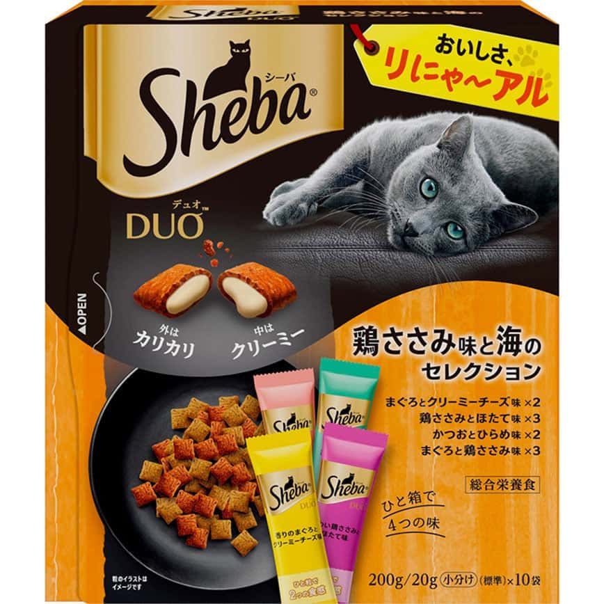 Sheba Duo 貓零食 日本貓貓夾心酥 精選雞柳及海鮮味 20g 10袋入 (圖片2)