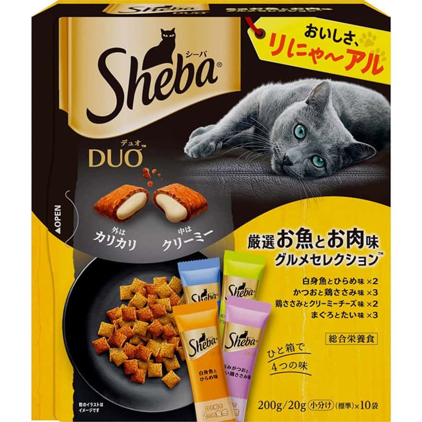 Sheba Duo 貓零食 日本貓貓夾心酥 魚肉+雞肉風味 20g 10袋入 (圖片2)