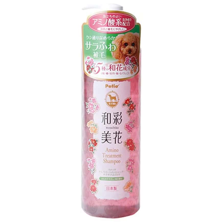 Petio 日本製 和彩美花 氨基酸護理 花香低刺激洗毛液 (蓬鬆&光澤) 480ml (犬用) (圖片2)