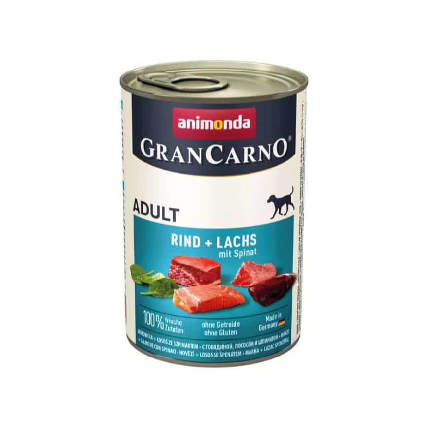 Animonda GranCarno 成犬主食罐 牛肉+三文魚+蔬菜 400g (90302413) (圖片2)