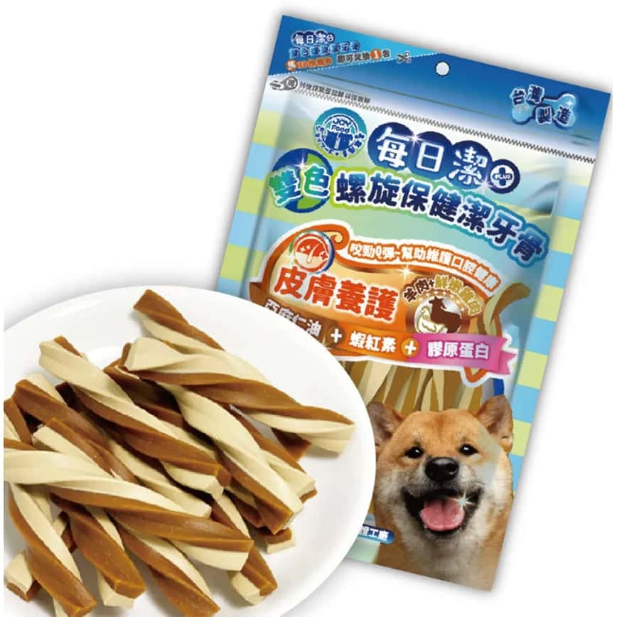 每日潔 雙色螺旋保健潔牙骨 袋裝 皮膚養護 羊肉+雞肉 300g (7126)  (圖片2)