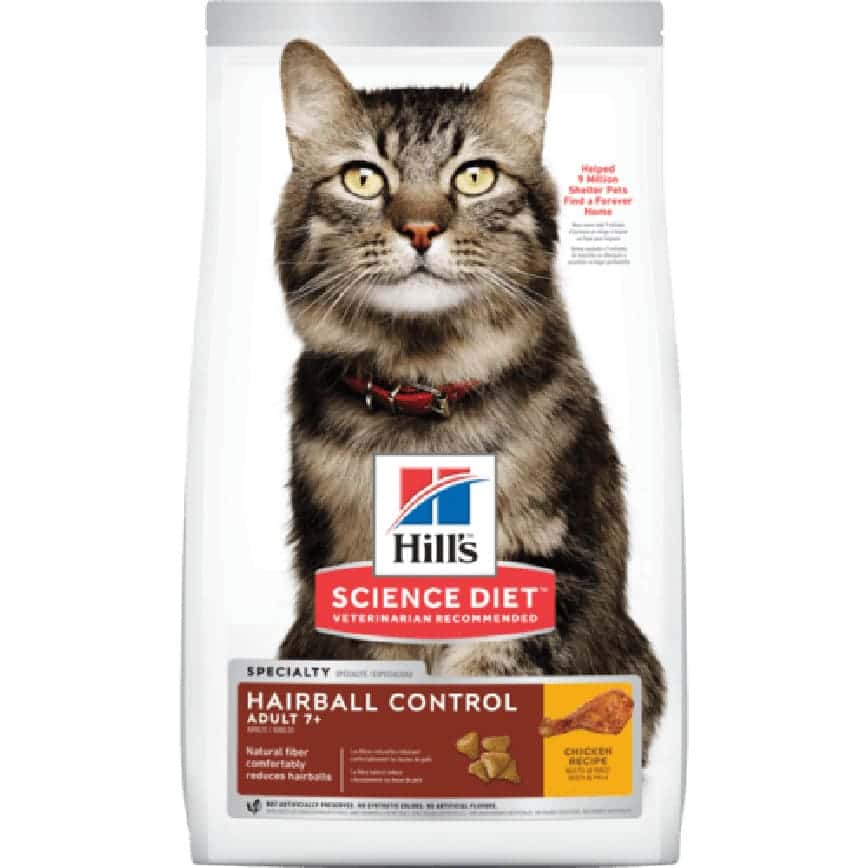 Hills 貓糧 高齡貓去毛球配方 Adult 7+ Hairball Control 3.5lb (7533) (圖片2)