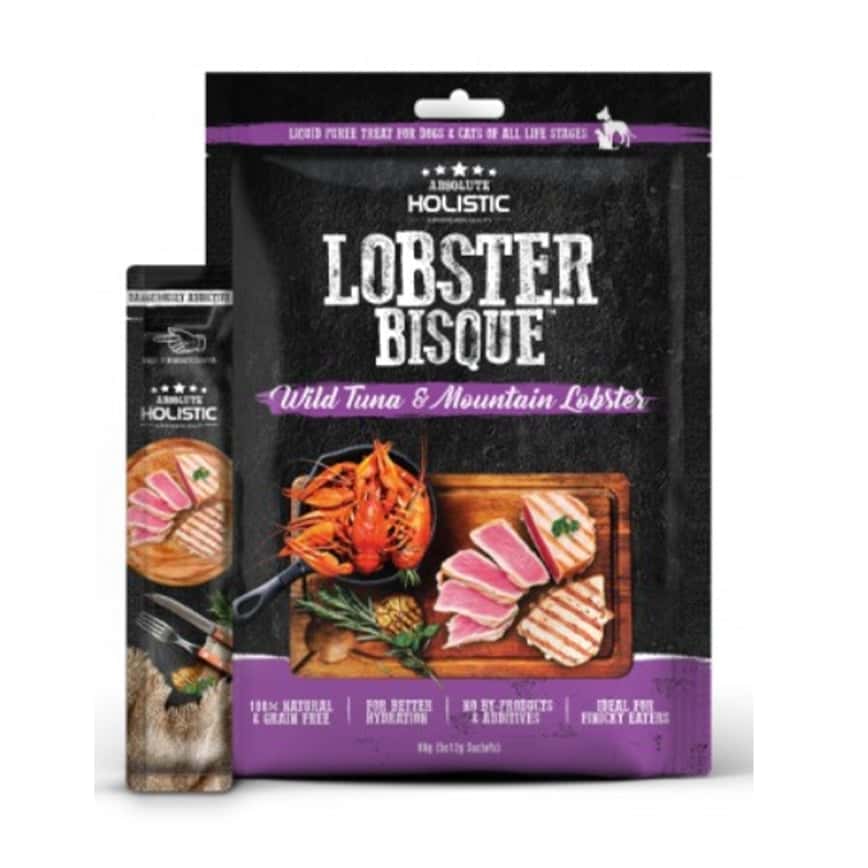 Absolute Holistic 貓狗小食 無穀物濃湯肉泥 吞拿魚+龍蝦 5支裝 60g (AH-4020) (圖片2)