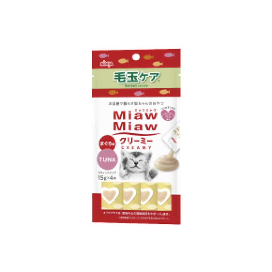 AIXIA 愛喜雅 MiawMiaw 貓零食 肉泥餐包 化毛配方 鮪魚味 15g x 4條裝 (MMCM-8) (圖片2)