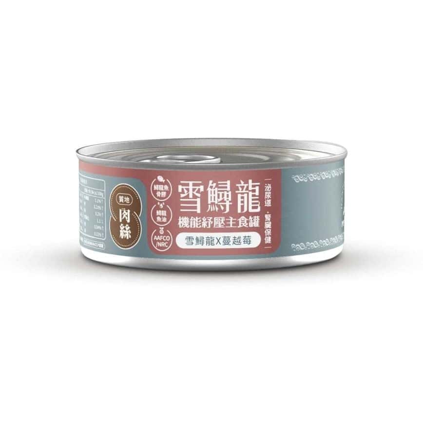 ⽑爪村 雪鱘龍機能紓壓 主食貓罐頭 肉絲系列 鱘龍⿂+蔓越莓 80g (910214) (圖片2)