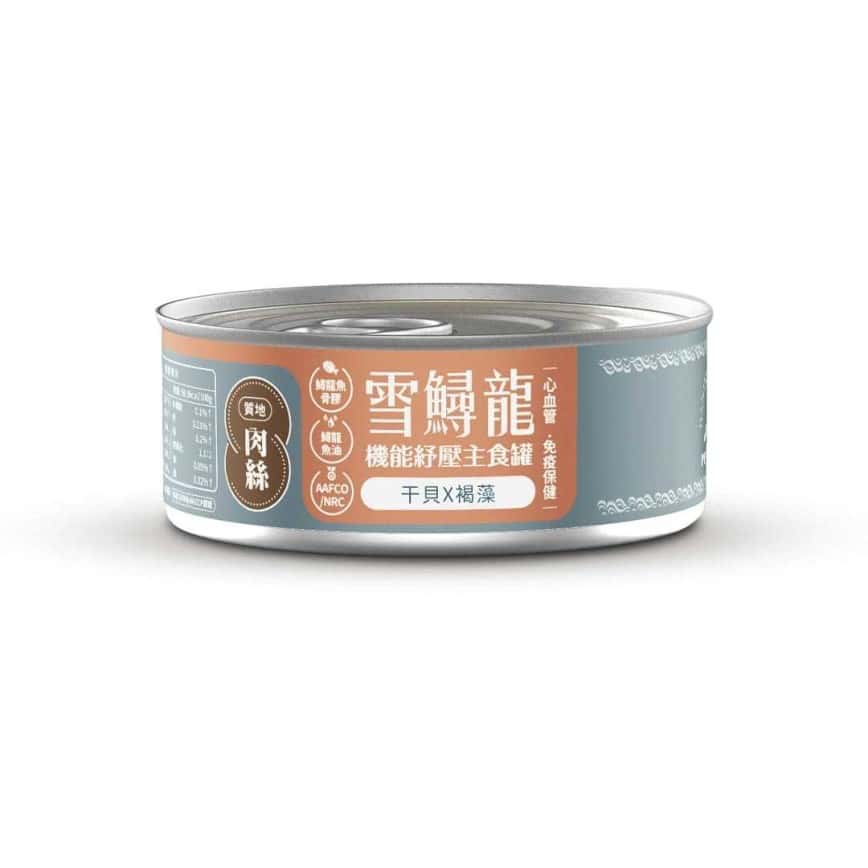 ⽑爪村 雪鱘龍機能紓壓 主食貓罐頭 肉絲系列 ⼲⾙+褐藻 80g (910252) (圖片2)