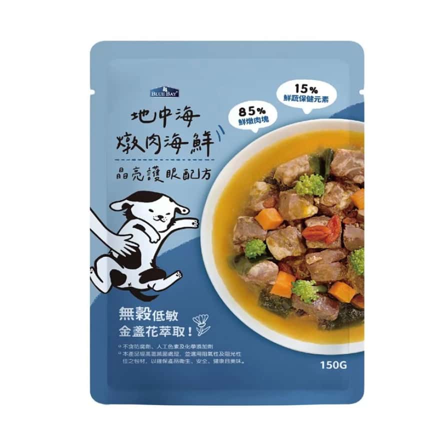 BLUE BAY 狗狗鮮食餐包 純肉 JUMBO系列 地中海燉肉海鮮 150g (CF002-1) (圖片2)
